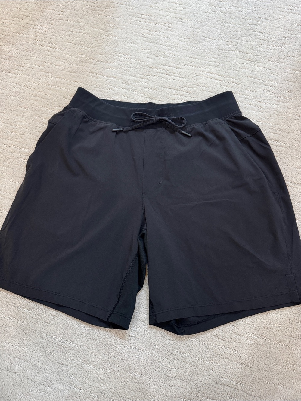 lululemon Men's Fast & Free Black Athletic Drawstring Shorts 7” Linerless